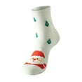 thumbnail image 3 of MZXELPRJD No Show Socks Womens Warm Christmas Fashion Windproof Printing Mid Tube Socks Long Tube Cotton, Crew Socks White, 3 of 3