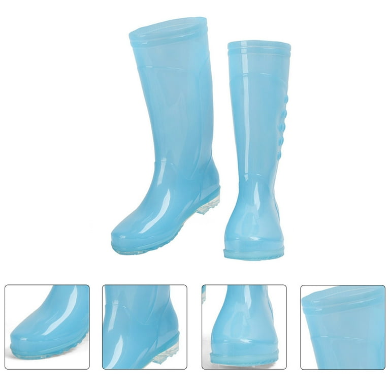 1 Pair Transparent Rain Boots Women High Rain Boots Practical Rain Boots