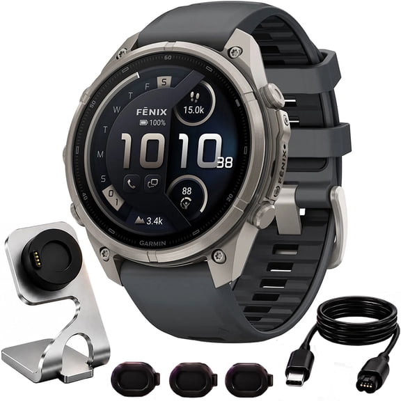 Garmin fenix 9 Pro inReach 47mm AMOLED GPS Smartwatch Bundle