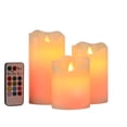 thumbnail image 3 of Multicolor Flameless Candles, Battery Operated Candles, LED Candles with Remote Control&Timer of Wax Material Pack of 3 in Height 4''5''6'', 3 of 10