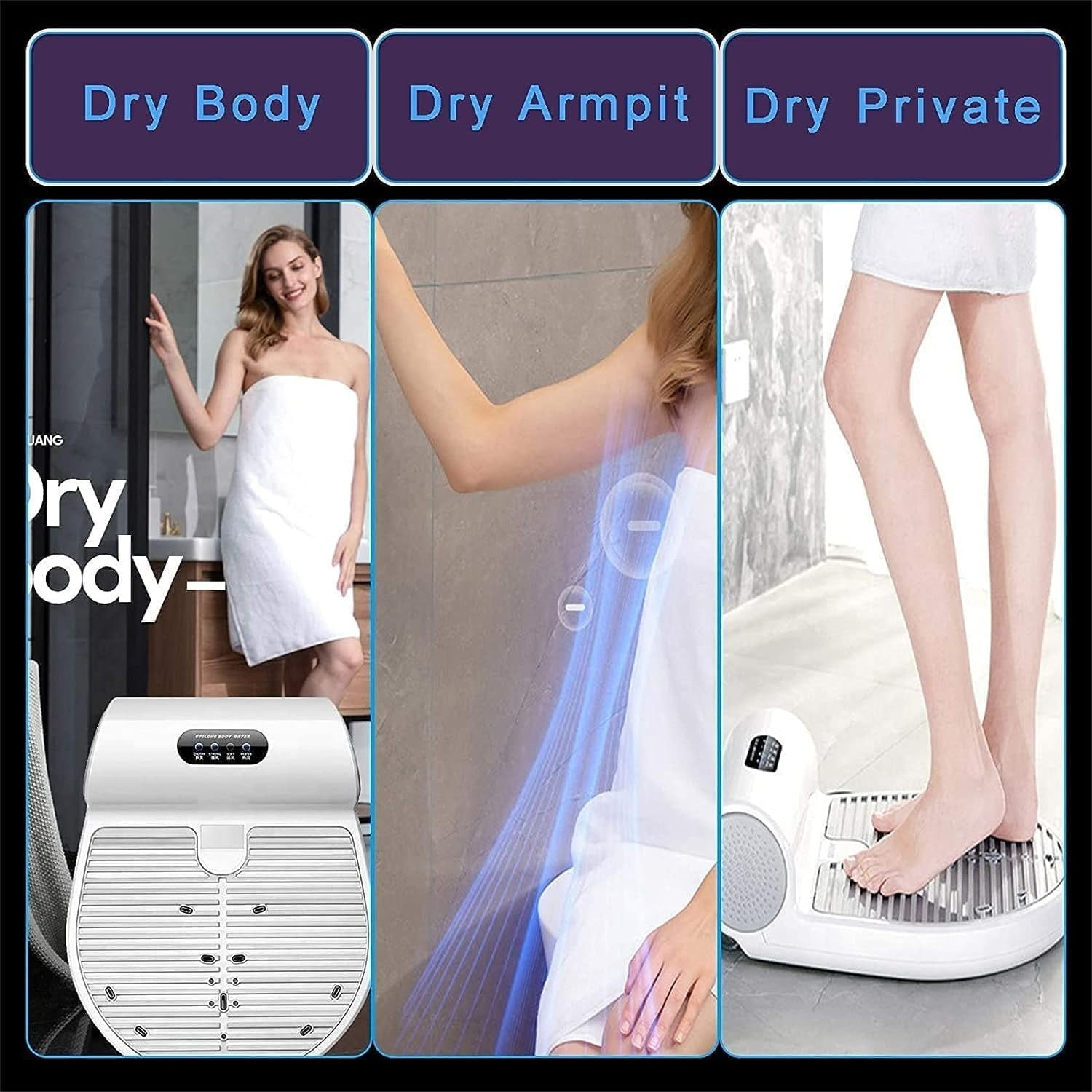 Body Dryer, 1350w Electric Body Hair Skin Dryer Machine with Gravity Sensor and Touch Switch, Cold and Warm Hair Dryer for Commercial Hotel,Waterproof (Color : Withweightscale) (Withoutweightscale)