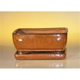 thumbnail image 1 of Bonsai Boy L215 6.37 x 4.75 x 2.625 in. Ceramic Bonsai Pot with Attached Humidity & Drip Tray, Aztec Orange - Rectangle, 1 of 1
