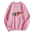 thumbnail image 4 of Christmas Sweatshirt Women Plus Size Novelty Graphic Pullover Sweater Tops Autumn Winter Long Sleeve Sweatshirt for Women Loose Casual Crewneck Top Stylish Clothes 01-Pink S, 4 of 4