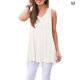 thumbnail image 1 of Jumpingount Camiseta sin mangas para mujer Camiseta sin mangas con cuello en V Blusa con cuello en V Chaleco de color sólido Vestidos Blanco METRO Jumpingount AP003123-07, 1 of 6
