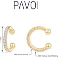 thumbnail image 5 of PAVOI 14K Gold Plated 925 Sterling Silver Cubic Zirconia Sparkling Round Huggie Ear Cuff Earrings in Rose Gold, White Gold and Yellow Gold, 5 of 6
