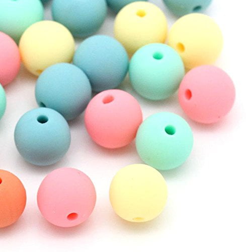 300PCs Acrylic Spacer Beads AB Color Stripe Pattern Round Mixed 8mm Dia. 3/8"