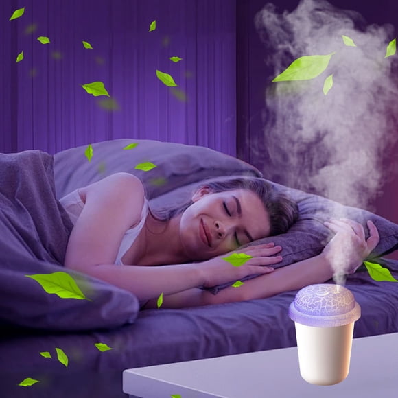 Kctiaxy Mist Humidifier Desk Cracked Colorful Lights Spherical Humidifier Cold Mist Humidifier Home Bedroom Office Plant Humidifier Colorful Night Function Kitchen Appliances