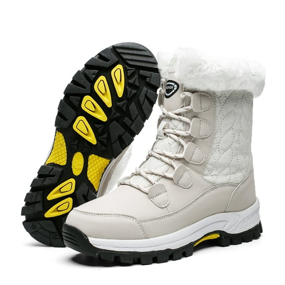 Womens Winter Snow Boots Waterproof Shoes Walking Comfortable Hiking Tennis Booties Furry Mid Calf Warm Lightweight