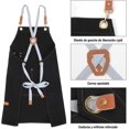 thumbnail image 4 of Delantal, Mandiles de Cocina para Mujeres Hombres, Delantal de Chef Impermeable con Bolsillos para Cocinar Hornear Restaurante, 4 of 4