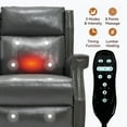 thumbnail image 4 of Manual Recliner Chair, Faux Leather Massage Recliner with 8 Vibration Nodes & Lumbar Heat, Heavy-Duty Motion Mechanism, 155° Reclining, Living Room Recliner for Relaxation, Grey, 4 of 11