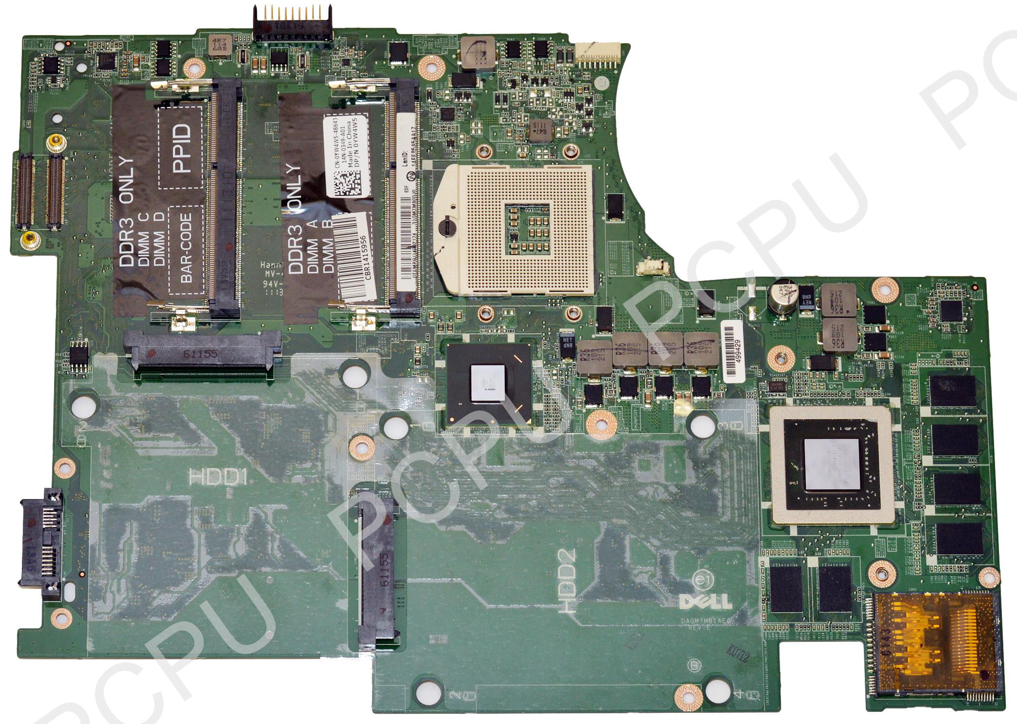 Dell XPS 17 L702X INTEL Motherboard w nVidia GT555M 3GB Video YW4W5 DAGM7MB1AE1
