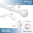 thumbnail image 3 of Urbanest Adjustable Single Curtain Rod Set Steel Ball Finials – 1 -Inch Diameter, With Glossy White Rod, 28–48 Inches, 3 of 6