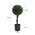thumbnail image 2 of Set of 2 Realistic Artificial Boxwood Topiary Ball Trees,24" Faux Topiary Plants with Natural Wood Trunk & Pot for Outdoor Indoor Front Porch Home Garden Spring Decor, 2 of 9