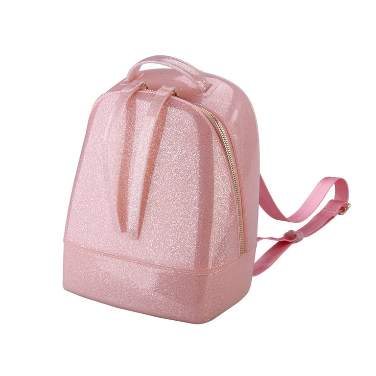 Middle Size Jelly Backpack Candy Color Backpack for Teenage Girls Silicone  Waterproof Backpack School Women Bag (Glitter Pink) - Walmart.com
