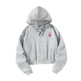 thumbnail image 4 of Sudadera recortada Ropa de gimnasio de manga larga Ropa deportiva Sudaderas con capucha de moda para mujer para M, 4 of 8