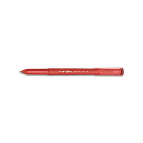 Write Bros. Ballpoint Pen Fine 0.8 mm, Red Ink/Barrel, Dozen