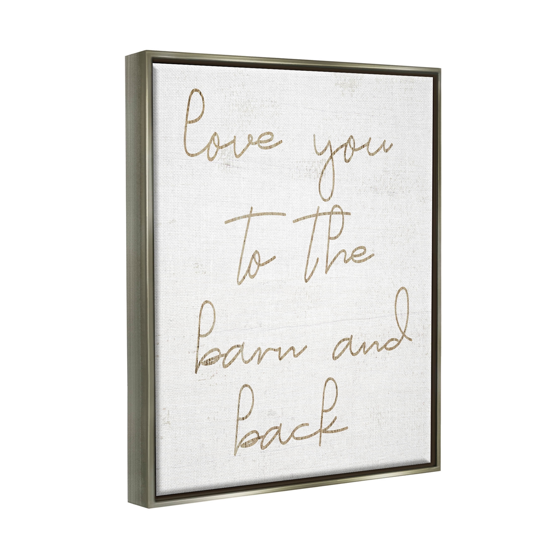 Barn & Back Romance Phrase Inspirational Graphic Art Luster Gray Framed Art Print Wall Art
