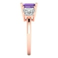 thumbnail image 3 of 4.0ct square emerald cut alexandrite 18k rose gold 3 stone Bridal Wedding Engagement Promise Anniversary Ring for Women size 9.25, 3 of 7