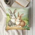 thumbnail image 3 of Easter Rabbit Flower Throw Pillow Cover, Polka Dot Bird Cushion Case Decoration for Sofa Couch, 3 of 5