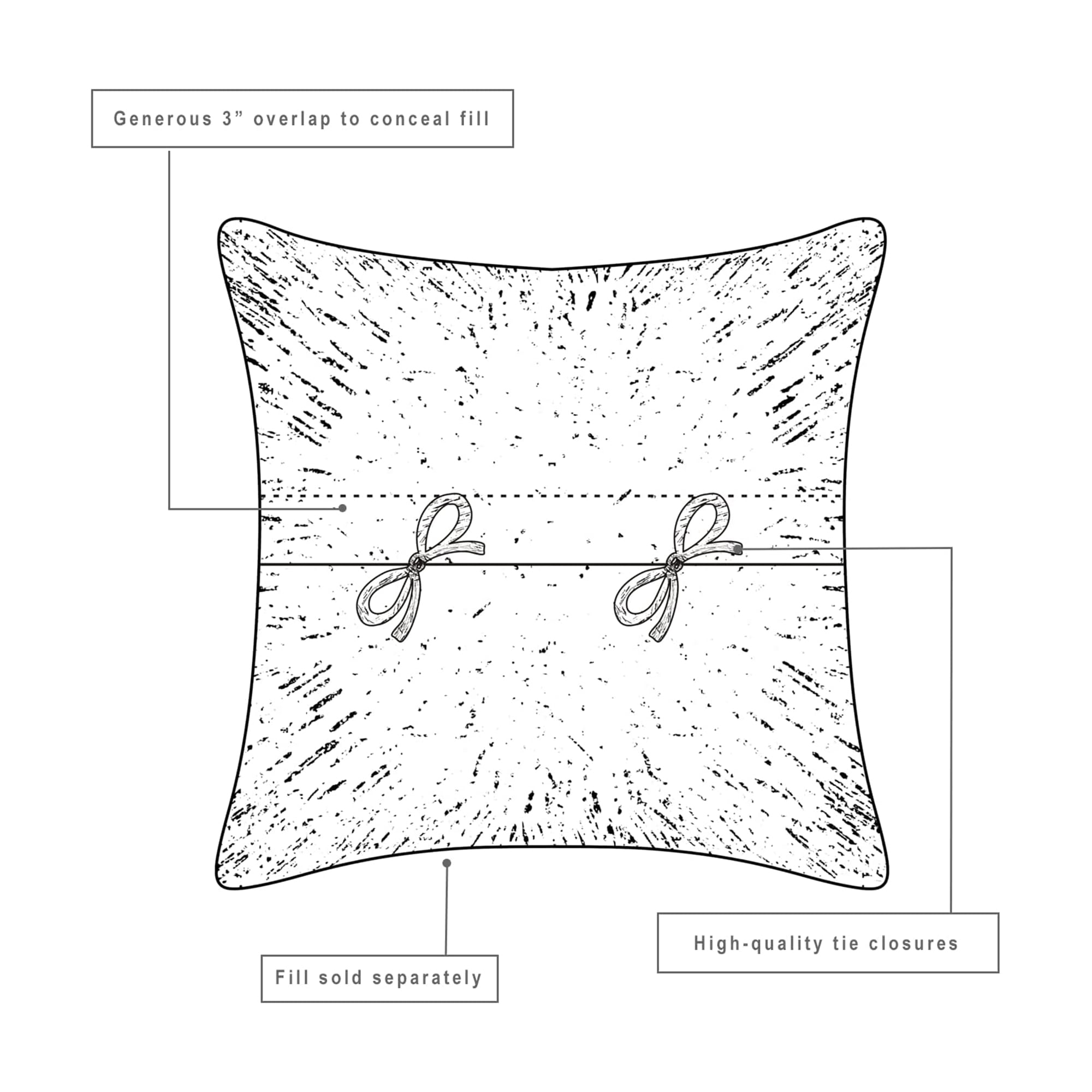 VHC Brands Sawyer Mill 18x18" Square Accent Throw Pillow, Pig, Charcoal