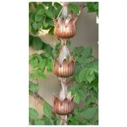 8.5-foot Scallop Cup Copper Rain Chain