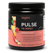 مكمل ما قبل التمرين Legion Athletics Pulse، توت أزرق، محلى بشكل طبيعي بدون إضافة سكر، 350 مجم كافيين، 20 وجبة، مسحوق طاقة وتركيز عالي الأداء