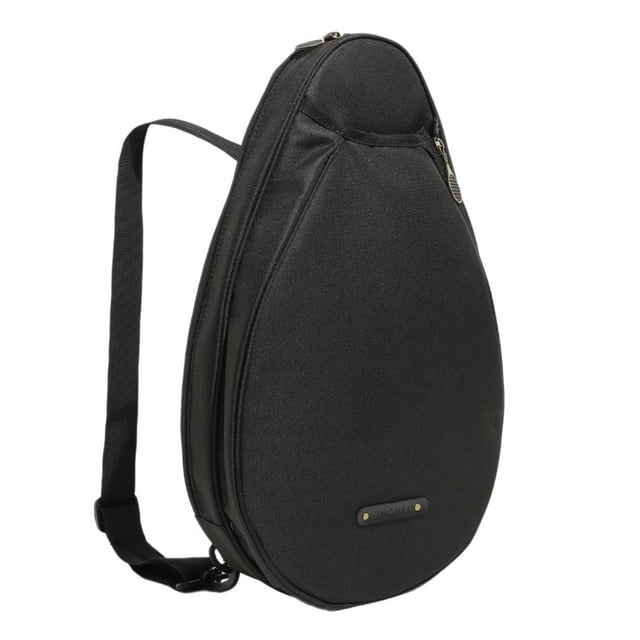 Lipstore Tennis Bag Chest Shoulder Purse Badminton Racquet Bag Waterproof with Adjustable Black