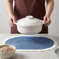 thumbnail image 4 of Farmhouse Placemats Set of 6 Woven Placemats for Dining Table Decor Indoor Outdoor Kitchen Table Mat Wipe Clean Blue 17.7x11.8inch, 4 of 6