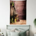 thumbnail image 2 of Wine Tapestry, Still Life of Wine with Wooden Keg Rustic Concept Tasting Viticulture, Wall Hanging for Bedroom Living Room Dorm Decor, 60W X 80L Inches, Brown Green Pale Brown, by Ambesonne, 2 of 5