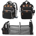 thumbnail image 1 of Mochila para pañales Astro Alan Baby con cambiador negra, 1 of 7