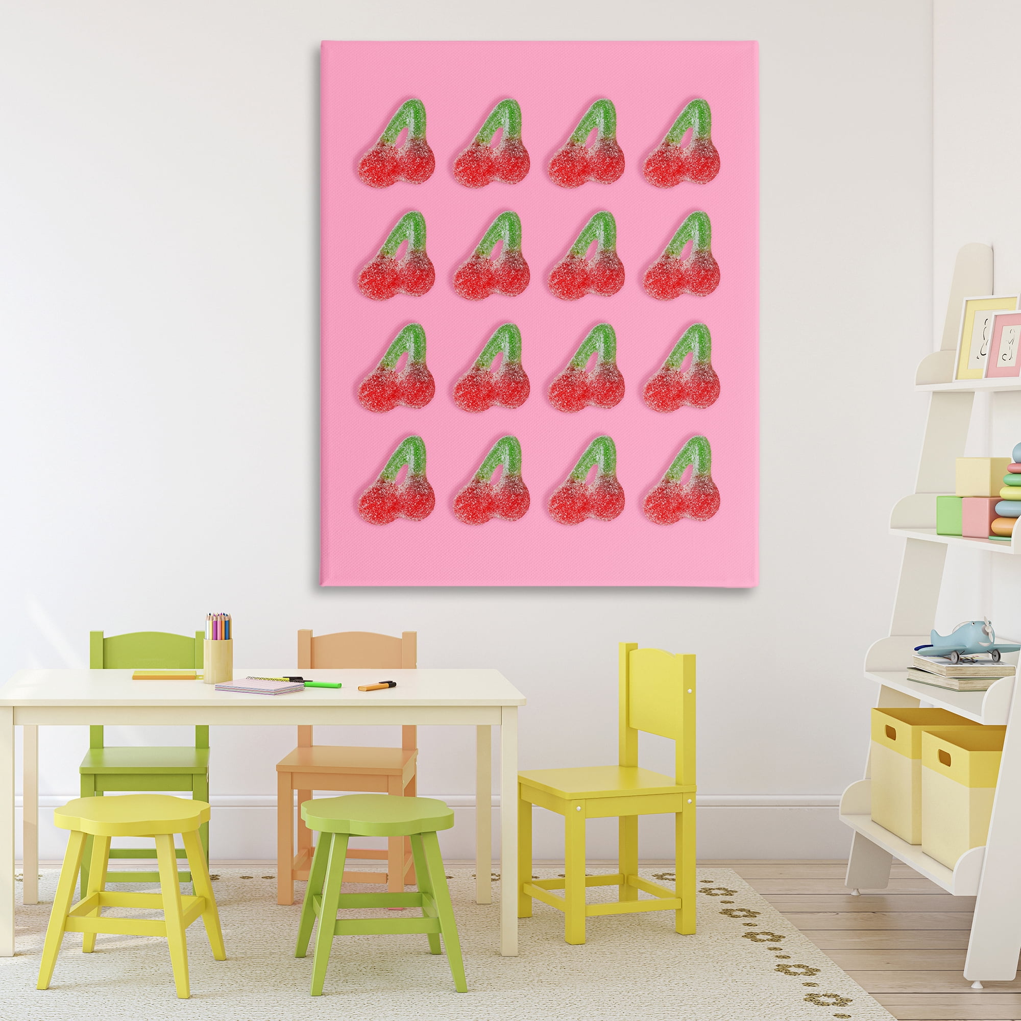 Stupell Industries Cherry Candy Pattern Canvas Wall Art, design by LISH Creative