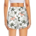 thumbnail image 4 of Xecao's Vintage Palm Trees for a double-layer running short for women, perfect for gym, tennis, and more, featuring a convenient pocket., 4 of 9