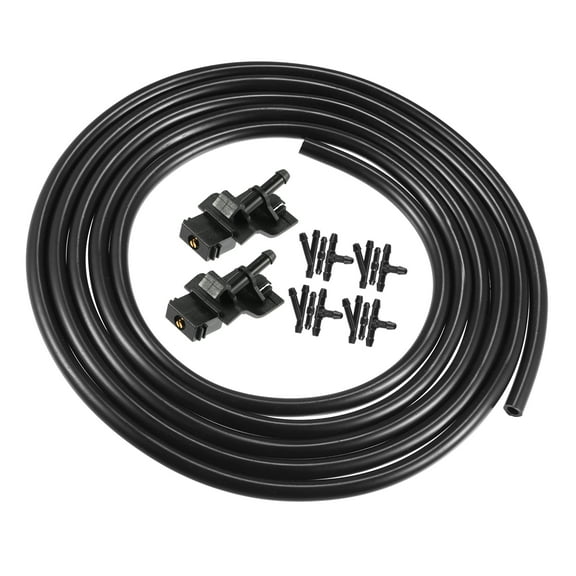 Unique Bargains 2Pcs Windshield Washer Nozzle for Toyota Corolla Camry 2.5M Hose with Connectors Kit 85381-12300