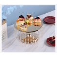 thumbnail image 2 of Soporte dorado para tartas de boda de 12 pulgadas con colgantes de cristal brillante, soporte tipo candelabro de metal para tartas de magdalenas y postres, plato expositor redondo con espejo para mesa, 2 of 7
