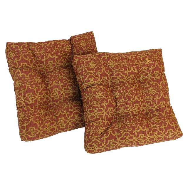 Cojín para silla de comedor Blazing Needles Vanya Paprika Poliéster hilado cuadrado 19 pulgadas juego de dos