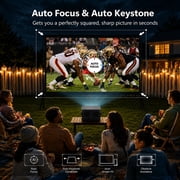 HAPPRUN Official Licensed Google TV Projector with WiFi and Bluetooth, Supported 4K Smart Projector with Dolby Audio, Auto Focus & Keystone, Built-in Streaming Apps, 2000 ANSI Lumens Movie Projector