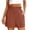 Brown, variant on Linen Shorts for Women Summer Casual Elastic High Waist Wide Straight Leg Loose Fit Lightweight Beach Shorts with Pockets