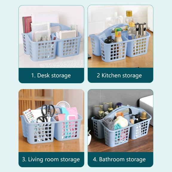 Specollect Clearance 1 Pcs Portable Plastic Storage Basket with Handle Portable Shower Tote Organizer Basket Bin for Bathroom Kitchen Dorm Room Bedroom