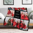 thumbnail image 3 of AISENIN Custom Christmas Couple Blanket with Picture Text Personalized Soft Fleece Throw Blanket Customized Couple Blanket with Photo Christmas Birthday Gifts, 3 of 5