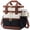 Black with Off White with Brown, variant on LOVEVOOK Insulated Lunch Bag Women Men, Expandable Double Deck Lunch Box With Large Cup Holder, Leakproof Cooler Bag For Adult Lunch Tote Bag Work Picnic Beach with Adjustable Shoulder Strap
