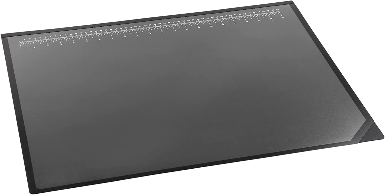 Tab LiftTop Desk Pad, 19" x 24", Black/Clear
