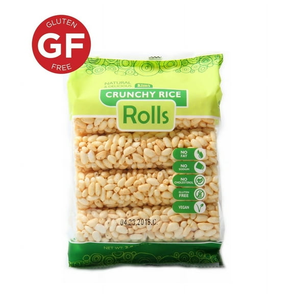 Kim’s Magic Pop Crunchy Rice Rolls | 12 Bags | 8 Rolls Each | Gluten Free, Vegan, Vegetarian | Natural Ingredients | No Fat, No Sodium, No Cholesterol | Healthy, Sweet Snack | Natural Cane Sugar…