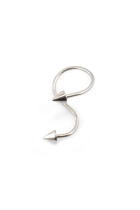 Twist Ring Barbell with Spike or Ball End Design 14G