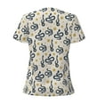 thumbnail image 3 of Goofa Snake Pattern Womens Deep V Neck Low Cut Tops Casual Summer Short Sleeve Ribbed Knit T-Shirts-Small, 3 of 5