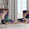 thumbnail image 2 of Designart « Bold Strokes in Purple, Green, and Gold II » Fauteuil d'Appoint Moderne Rembourré Violet - Fauteuil Moderne pour Salon, 2 of 7