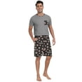 thumbnail image 5 of GIRUNS Men's Pajama Sets 2 piece Sets Crew Neck Shorts Sleeve and Shorts with Pocket Pjs Sleepwear Set Black Bear S, 5 of 8
