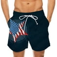 thumbnail image 1 of Pantalones cortos con estampado de bandera a rayas del Día de la Independencia para hombre Pantalones de playa con cintura elástica Pompotops oipoqjl40699, 1 of 4