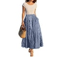 thumbnail image 4 of Seductiva Women's Casual Pants Women's Summer Elastic High Waist Plaid Ruffled Maxi Skirt Swing Flowy A Line Skirt Women's Original Shorts 1PC, 4 of 5