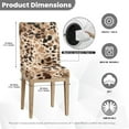 thumbnail image 5 of COEQINE Stretch Dining Room Chair Slipcovers Set of 2, Universal Fit Soft Dining Chair Cover Pet Friendly Furniture Protector for Holiday Home Decor, Leopard Print Beige Brown, 5 of 7