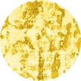 thumbnail image 1 of Ahgly Company Machine Washable Indoor Round Abstract Yellow Modern Area Rugs, 4' Round, 1 of 4